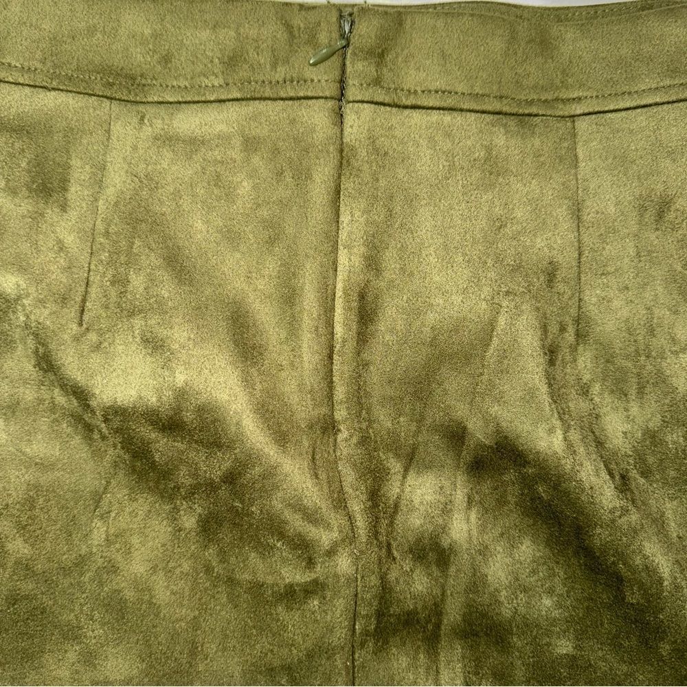 NWT BUNDLE Forever 21 Suede Mini Skirt Caramel Brown & Olive Green Boho size L - Picture 9 of 11
